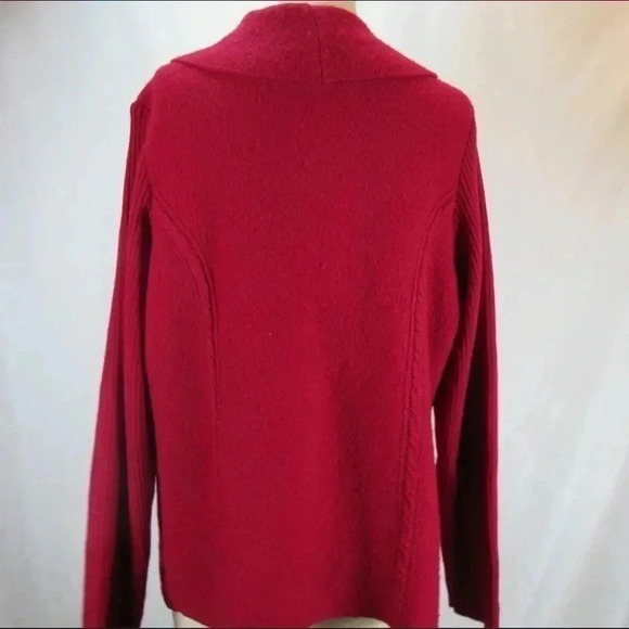 Herman Geist Plus Size Red Wool Jacket Cardigan 1X - Picture 5 of 6
